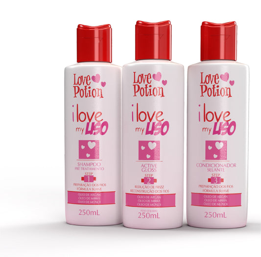 I Love My Liso Argan Mirra Monoi Oils Smooth Treatment Kit 3x250ml - Love Potion
