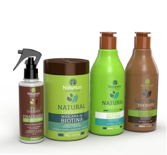 Natural Therapy Biotina Bundle (Includes Shampoo, Keratin, Mask and Finalizer)