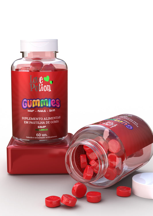 Watermelon Love Potion Gummies Hair Nails Skin Food Supplement Vitamins